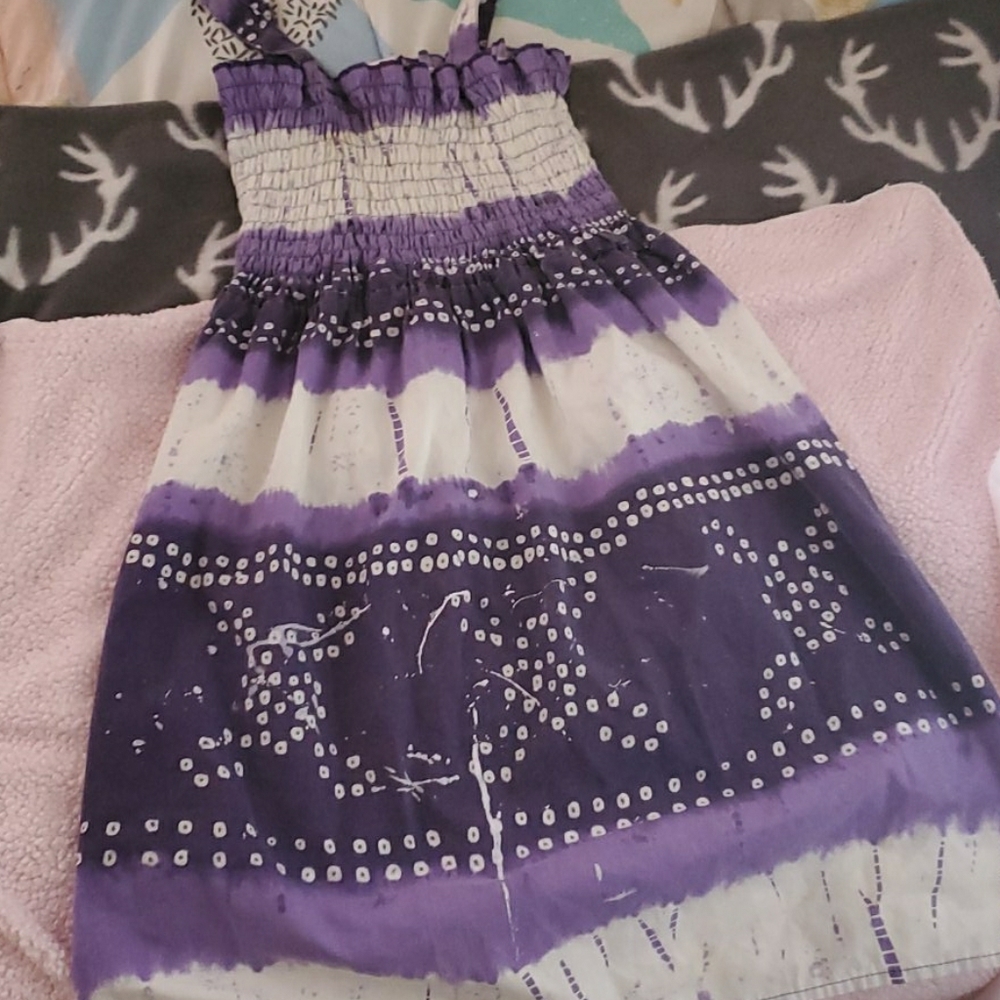 Purple, White Scrunche dress